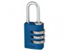 Abus 145/20 Blue Combination Aluminium Padlock 46568