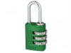 Abus 145/20 Green Combination Aluminium Padlock 46571