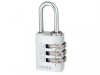 Abus 145/20 Silver Combination Aluminium Padlock 46574