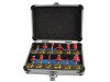 Faithfull Tungsten Carbide Router Bit Set 12 in Carry Case