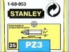 Stanley Pozidriv 3pt Bit 25mm 1 x 25 1-68-953B